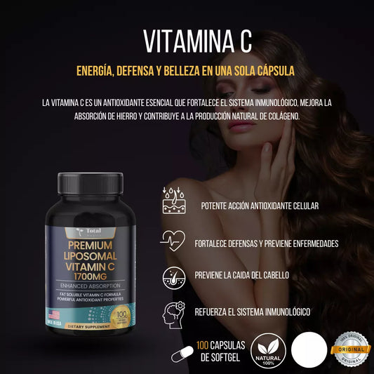 💥 VITAMINA C LIPOSOMAL 1700MG – POTENCIA MÁXIMA- 100% ORIGINAL