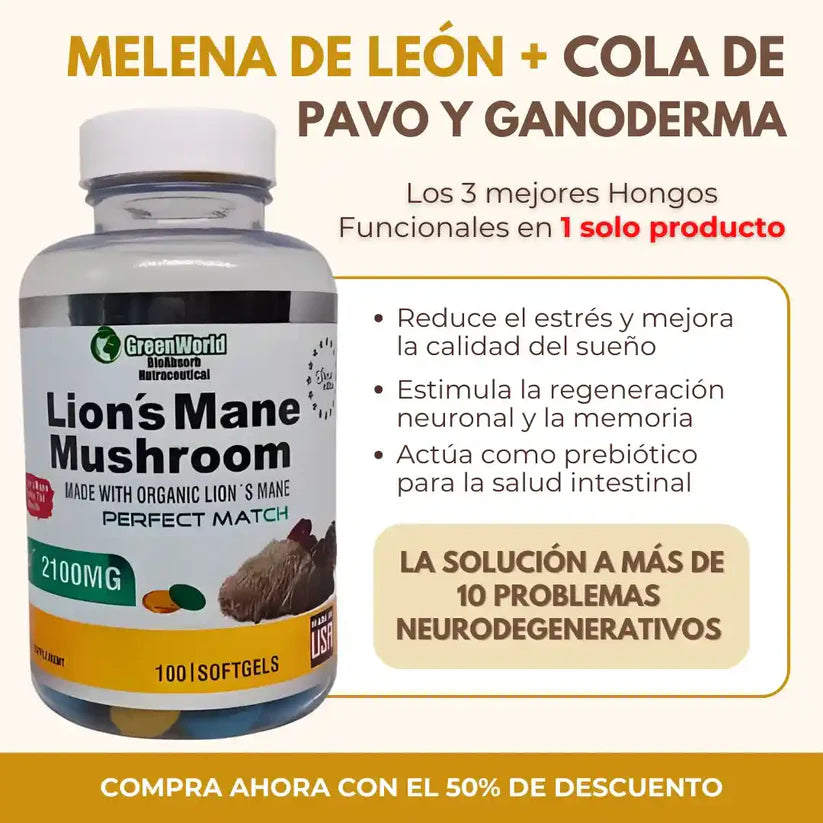 Melena de León + Cola de pavo + Ganoderma (Reishi)