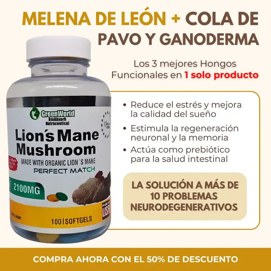 Melena de León + Cola de pavo + Ganoderma (Reishi)