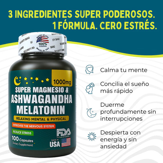 Super Magnesio + Ashwagandha y Melatonina