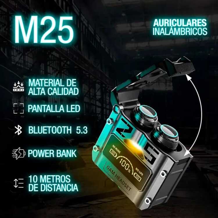 Audifonos M25 Futuristic – Todo en uno