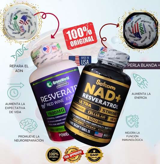 COMBO NAD + RESVERATROL PLUS Productos 100% ORIGINALES